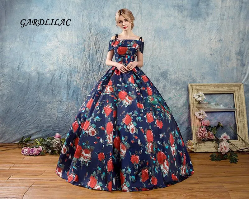 Robe De bal longue à imprimé Quinceanera, épaules dénudées, mascarade, robe De bal, nouvelle collection 2019