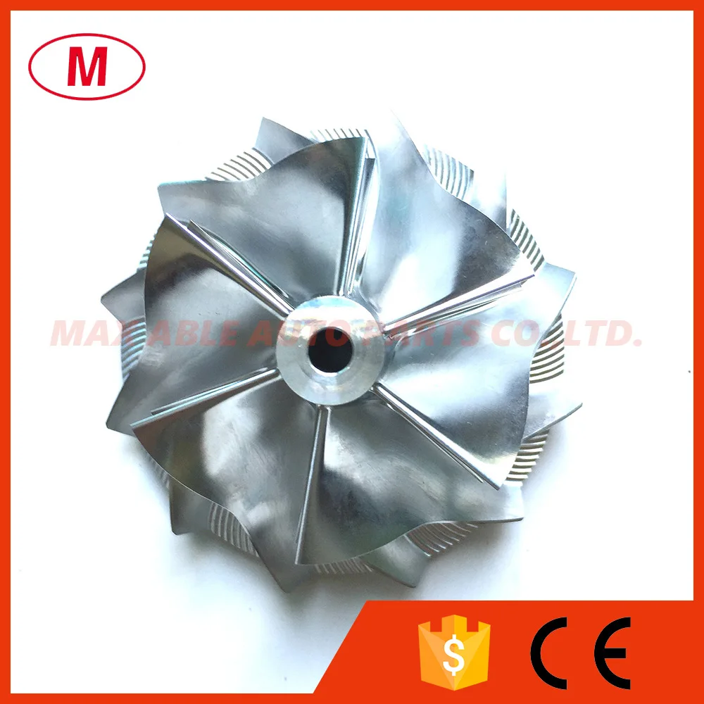 GT15-25 702549-0008HF V1 50.20/65.00mm 6+6 blades Forward High Performance Turbo Aluminum 2618/Milling/Billet Compressor wheel