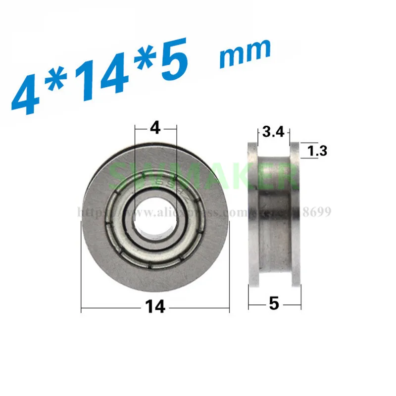 1pcs 4*14*5mm H groove wheel, 694 non-standard bearing pulley , passive idler groove wheel