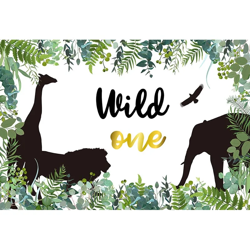  Wild One Photography Backdrops Animals Safari Party Photo Background Newborn Birthday Theme Party Decoration 122