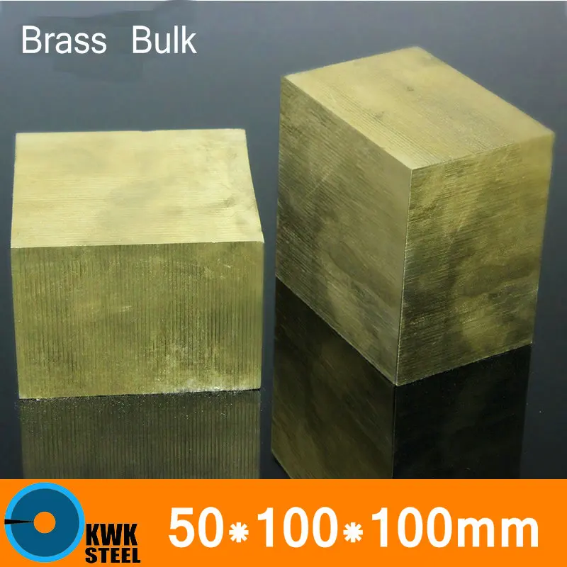 

50 * 100 * 100mm Brass Sheet Plate of CuZn40 2.036 CW509N C28000 C3712 H62 Mould Material Laser Cutting NC Free Shipping