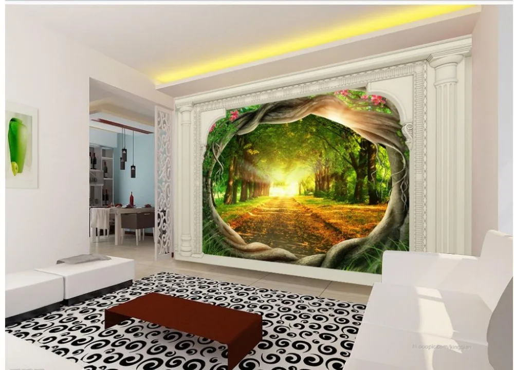 

Roman arches column hollow trees landscape Home Decoration 3d stereoscopic wallpaper white wallpaper