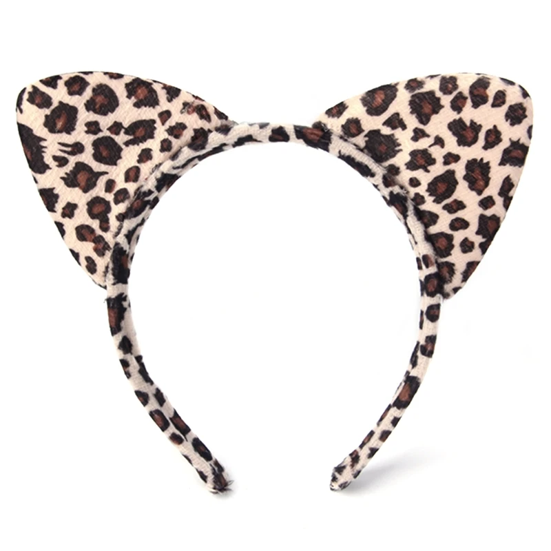 Fashion Girl kids Plush Tiger Leopard Cat Ear Hairband Head Band For Cosplay Party Fancy Wholesale