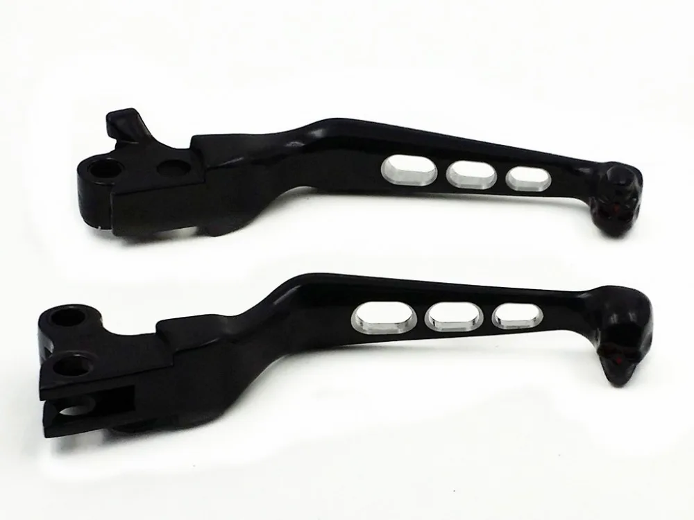 Black Skull Brake Clutch Lever for Harley Fat Boy Softail Dyna Sportster 883 XL