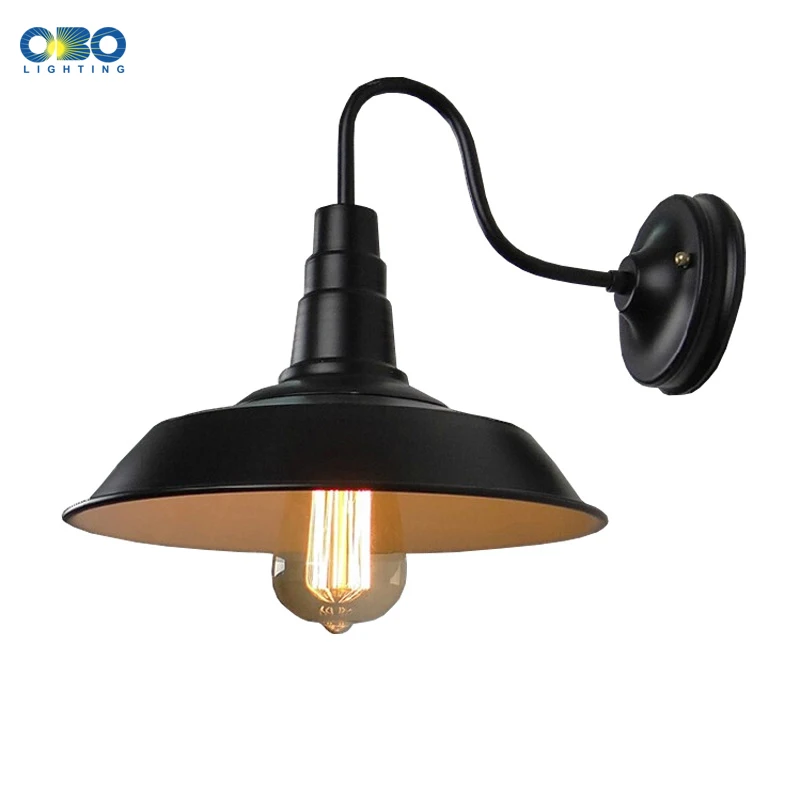 

Vintage Black Painted Outdoor Iron Wall Lamp Bar Warehouse Aisle Wall Lighting E27 Lamp Holder 110-240V Free Shipping