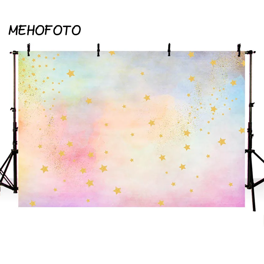 Fondo variopinto del ritratto del neonato del cielo della piccola stella blu rosa del contesto di fotografia dell'acquerello per lo Studio fotografico