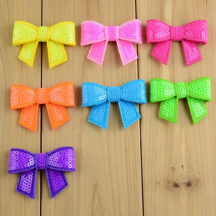 Set of 60 pcs 2 inch Sequin Bow Knot Applique Sequin Bows