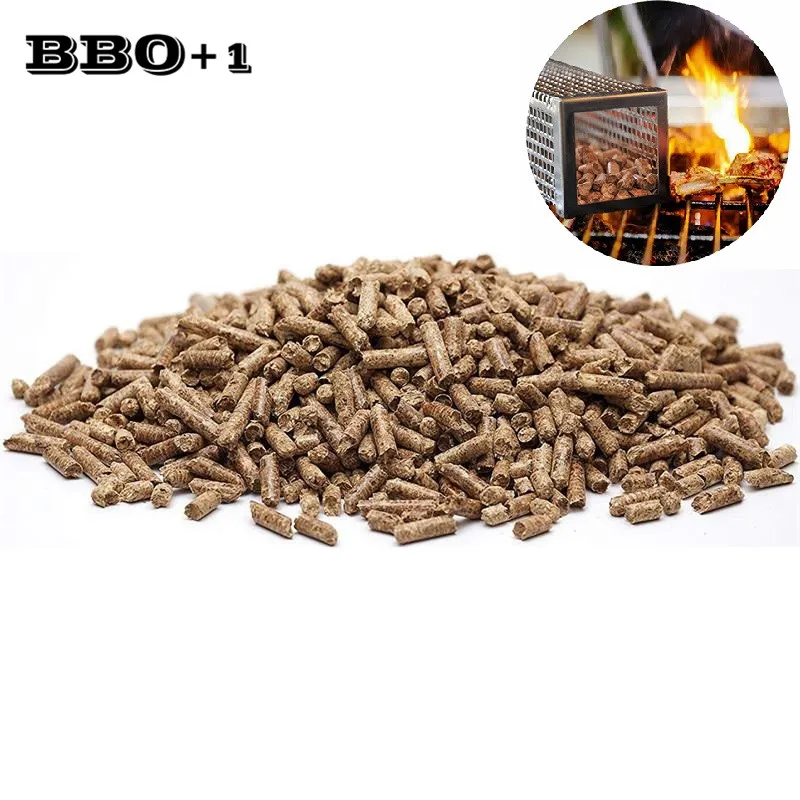 1LB 460g Apple Wood Pellets BBQ Flavoring Chip Specialty Wooden Chunk for Cooking Barbecue Smoker Grill Bacon Fish Meat BBQ Tool