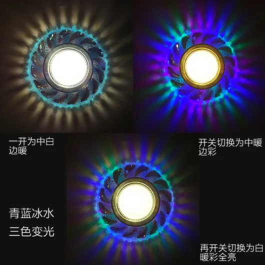 COB LED Downlight Colorful Panel Light RGB 4W 110V 220V 230V Recessed Fixture For Halogen Lamp Decoration Spot lights