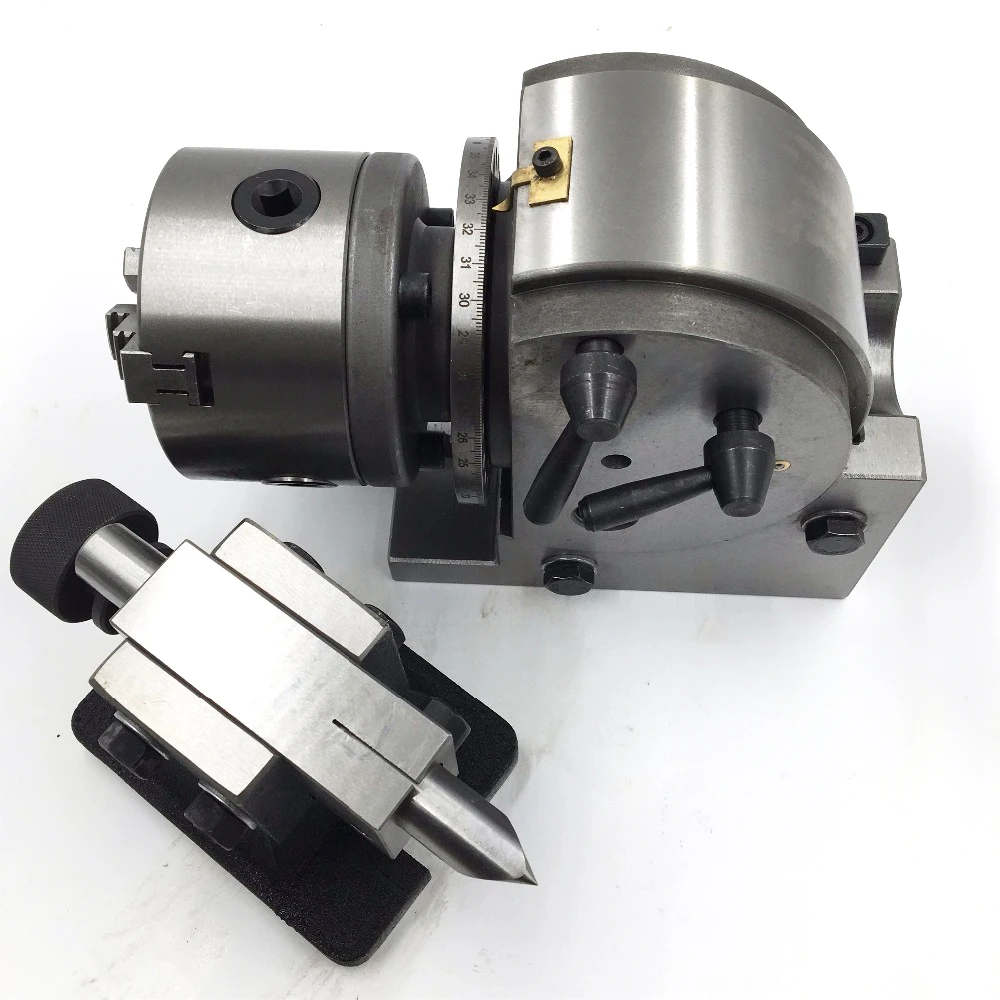 Tailstock Dividing Head BS-0 Precision 3Jaw Chuck 125mm with Dividing Plates Head Stock CNC Milling Kit