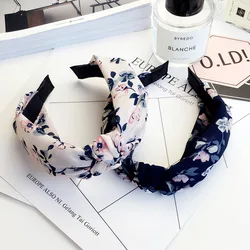 Spring/summer new hair ornaments tiara Fashion elegant hair hoop Korean knotting fabric Wide-side hair hoop headband hairpin