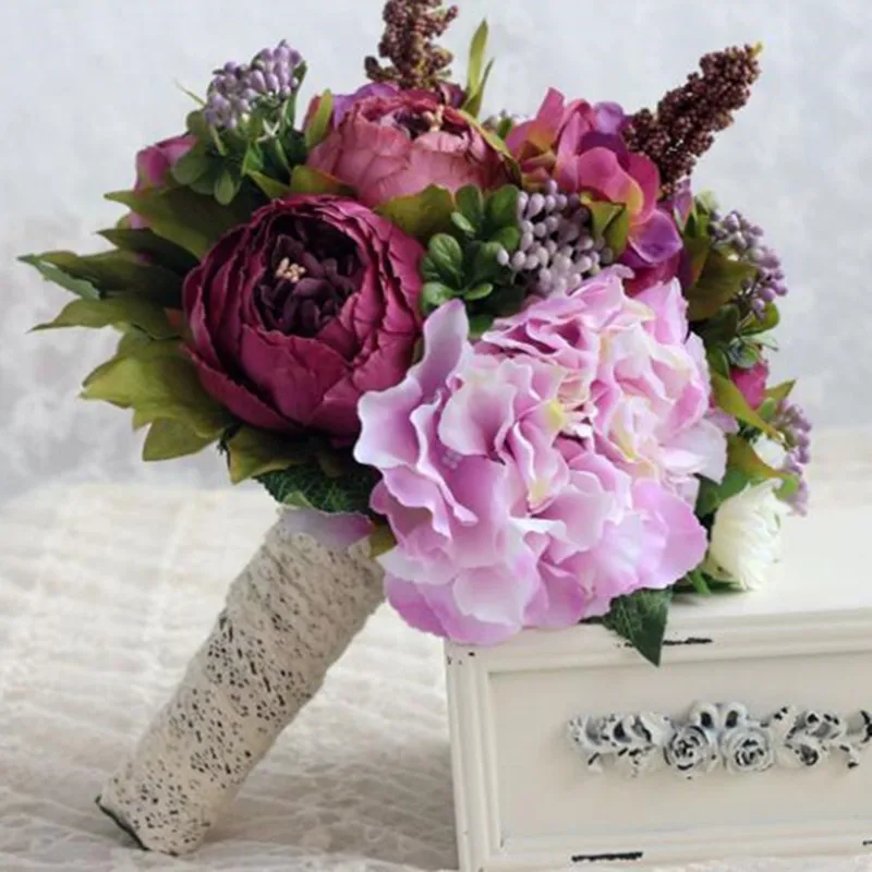 Newest 1pc/lot Artificial rose Wedding Bouquets Bridesmaid Bridal Wedding Bouquet