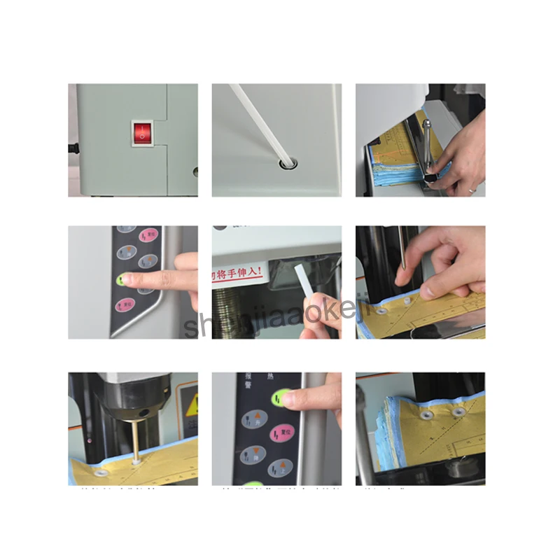 

Лазерное позиционирование, автоматическая штамповка, машина для переплета горячей заклепок, машина для переплета финансовых материалов, штамповочная машина под давлением 220 В, 350 Вт