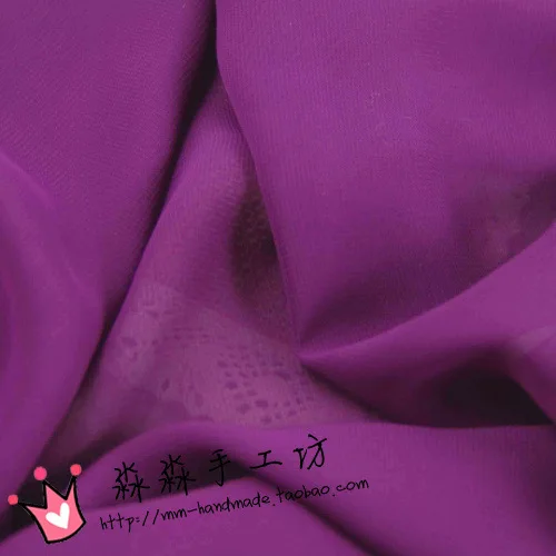 High Qulity 3 Meter/lot Purple Chiffon Fabric Soft Fabric For Dress Lining Cloth Material 120d georgette Fabrics Wedding DIY