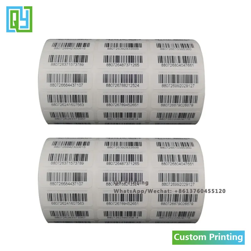 1000pcs 30x10mm Free Shipping Customized Serial Number Barcode Labels White Paper Variable Data Stickers For Inventory Tracking