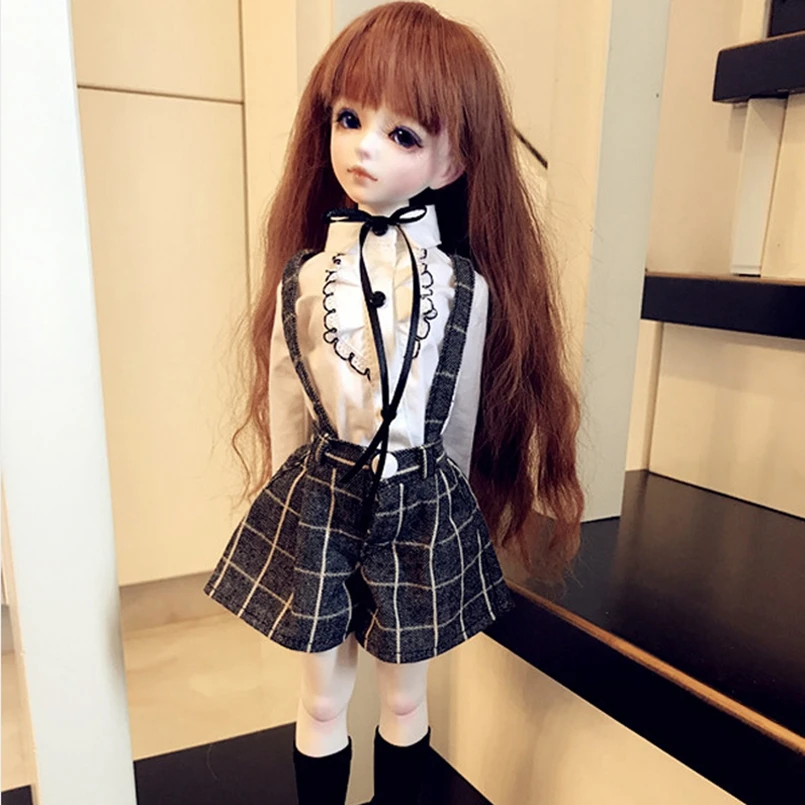 

BJD Female Suspender Pant Shirt For 1/4 17" MSD AOD AS DD VOLKS Dollfie FREE SHIPPING HEDUOEP