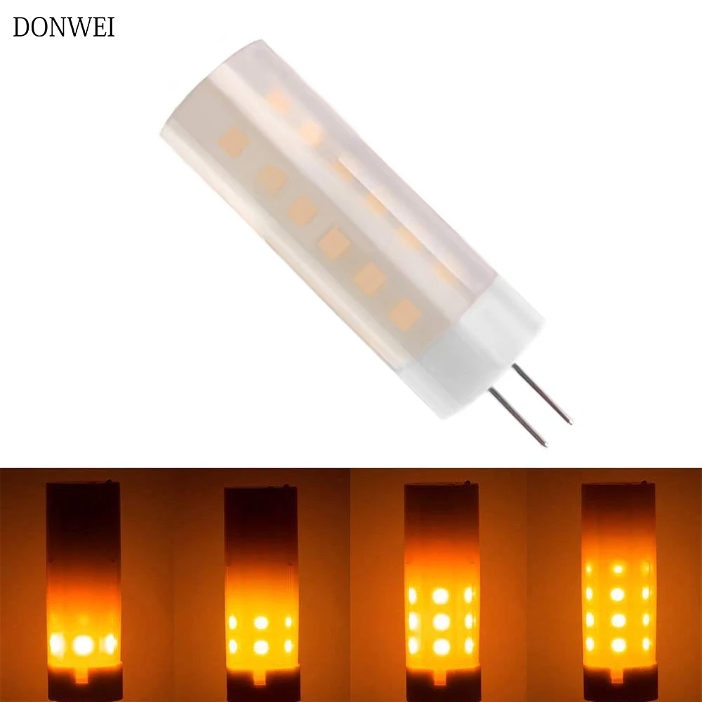 G4 LED Flame Bulb Fire Lamp DC 12V Led Fire Effect Light Bulb 2835 SMD Simulation Fire Flicker Flame Lamp for Holiday Decor