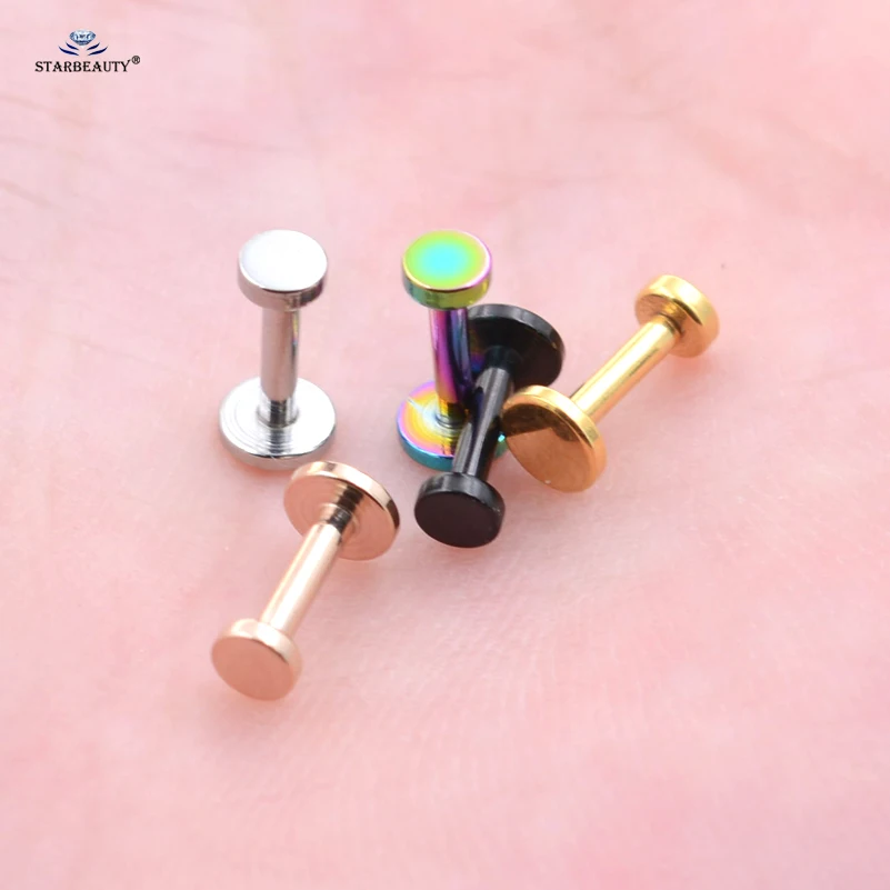 2pcs 1.2x6/8mm Round Nose Piercing Helix Piercing Tragus Piercing Labret Lip Ring Nose Ring Cartilage Earrings Pircing Jewelry