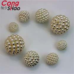 Cong Shao 10/11/12/14/19mm Bayberry Ball Hole Beads ABS Shamballa Charm Garment Beads For DIY Bracelet beads Accessories YB176