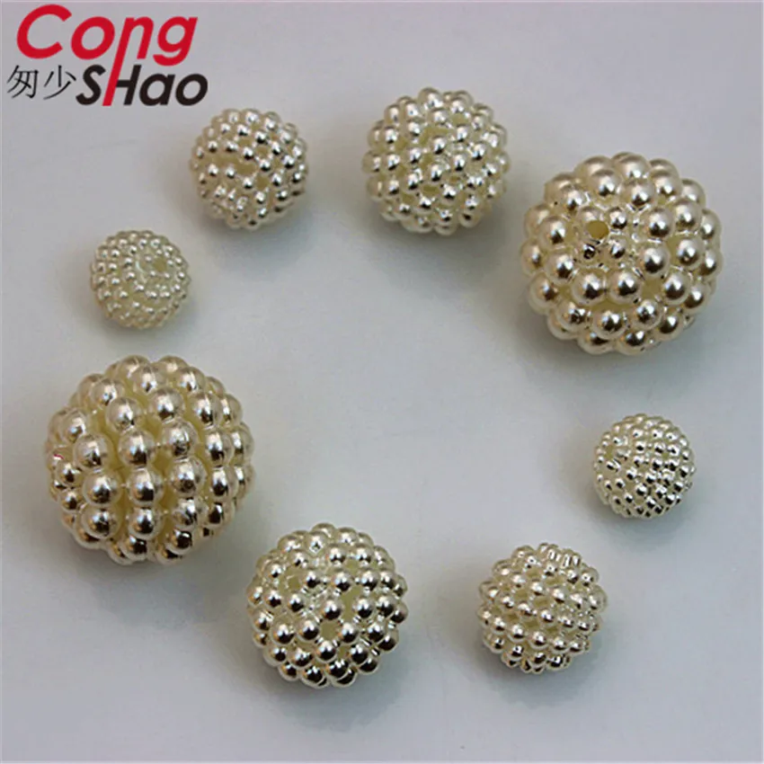 Cong Shao 10/11/12/14/19mm Bayberry Ball Hole Beads ABS Shamballa Charm Garment Beads For DIY Bracelet beads Accessories YB176