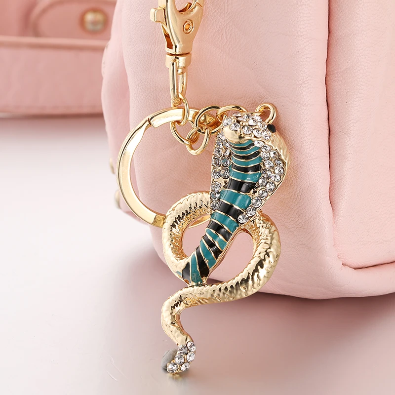 High-quality enamel craft ornament snake women bag pendant purse key chain car keyring ysk091