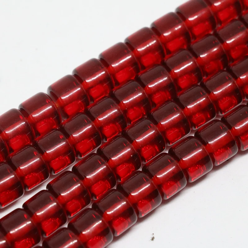 Dark red resin beeswax tube drum cylinder 4*7mm 5*8mm 7*10mm 12*9mm wholesale price diy loose beads spacers jewelry 15inch B61