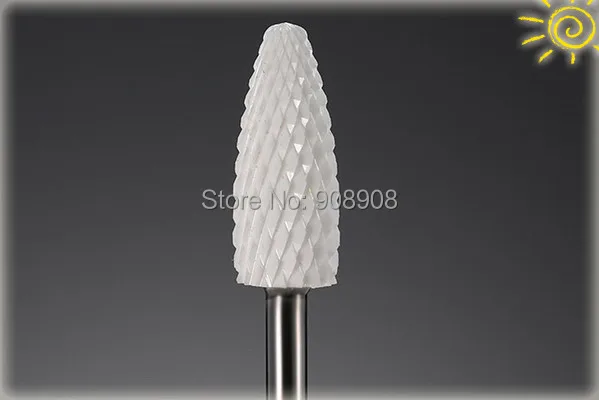 1PC Bullet Nail Drill White Ceramic Foot Bit Electric Manicure Pedicure Nail Art Salon Machine Accessories Tools Free Shipping