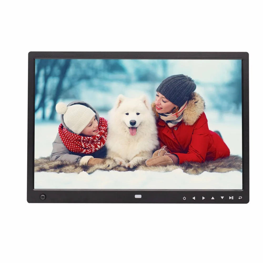 15 inch body sensor touch buttons infront HD loop playback video player digital photo frame digital album support 1080P