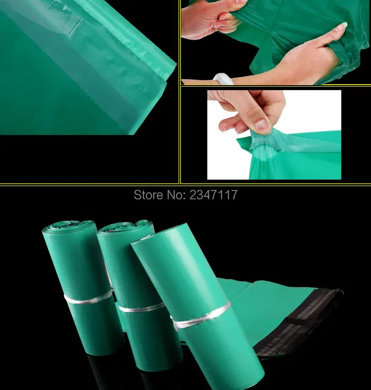 100PCS/lot Plastic Mailers Bag Poly Posting Courier Envelope, Premium Quality Green Mailing Bag/Courier Mailer Express Bag