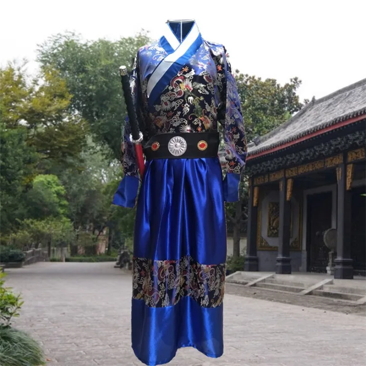 China Ming Dynasty imperial guards uniform Embroidered Dragon Clothes Men Antique Fighter Clothes Ancient Police officer Costume