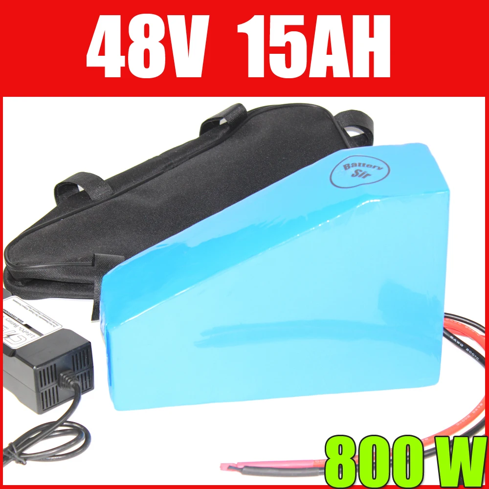 

electric bike battery 48v 15ah Triangle lithium ion battery Pack 1000W e-bike Triangle battery FREE BMS and charger customs duty