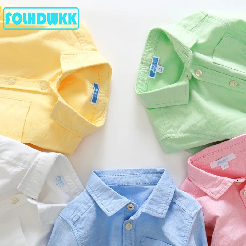 FCLHDWKK Kids Baby Boys Cotton Shirt Yellow Blue Casual Boy Blouses & Shirts Baby Girls Clothes 2019 New Style Top Shirt Baby