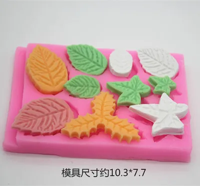 p547 Leaf silicone mold chocolate cake decoration mold DTY turning sugar molds