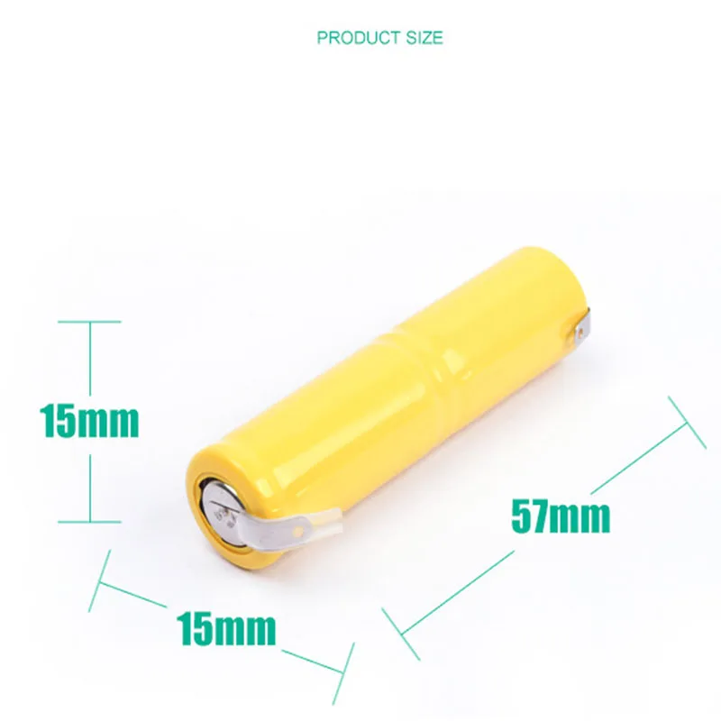 GTF 4pc 2.4V AA Battery 400mAh Ni-CD 2/3 AA 2.4V Rechargeable Battery with Welding Tab for Electric Shaver Razor LED Light 2/3AA