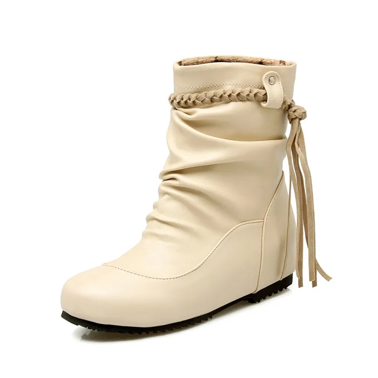 Big size 30-52 Botas Mujer Winter Boots New Round Toe Buckle Boots For Women Sexy Ankle Fashion Winter Shoes Casual 504