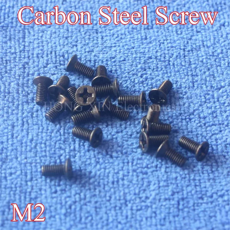 1Pcs M2 Black Countersunk Head Machine Screws grade 10.9 carbon Steel bolt M2*3/4/5/6/7/8/10 Screw