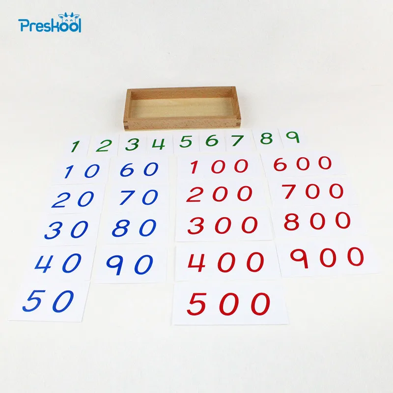 Montessori Kids Baby Toy Small PVC Number Cards With Box 1-9000 Preschool Brinquedos Juguets