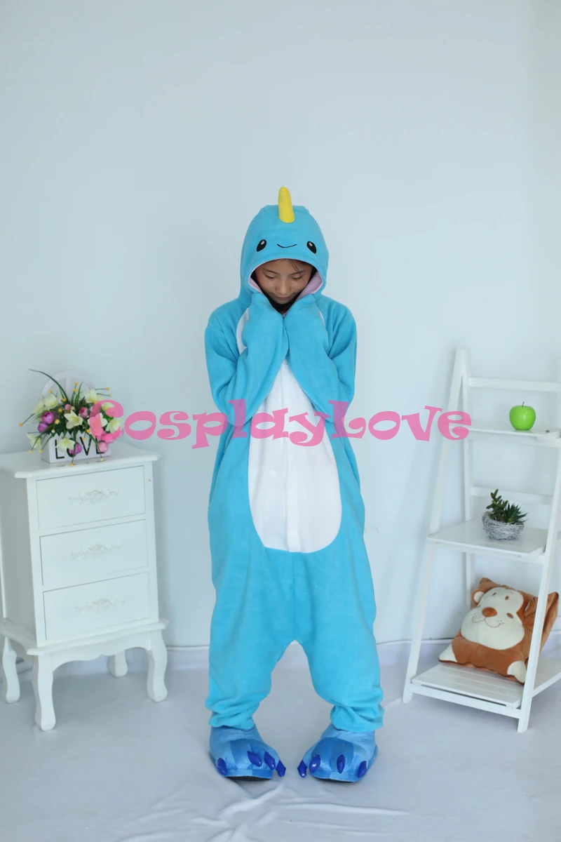 Narwhal Pajamas Animal Cosplay Costume Kid Adult Pajamas Onesies Cartoon Sleepwear Sleepsuit