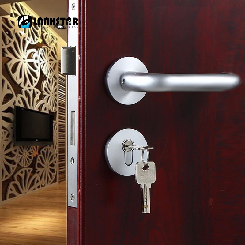 Factory Direct Supply Space Aluminum Lockbody Interior Door Handle Split Lock Hardware Accessories Room Door-lock