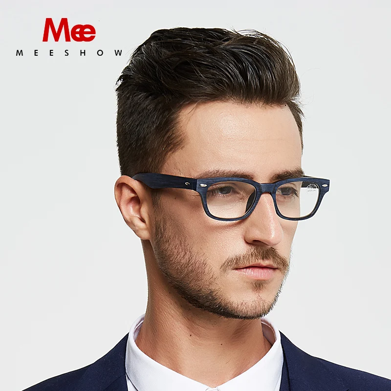 MEESHOW woody reading glasses Man eyeglasses Classic concept Upgraded women\'s rectangle glasses for reader +1.50 +2.0 +2.5 1512