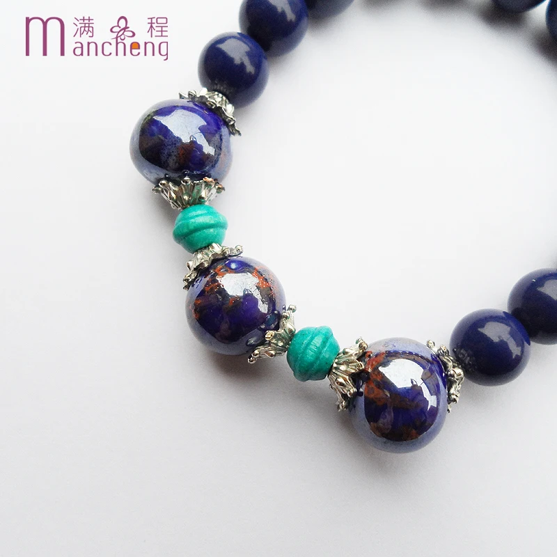 official-website tiki по 1 грн все Blue браслет Vintage Bohemia Beads Honkai Star Rail Porcelain Ceramic Bracelet For Women