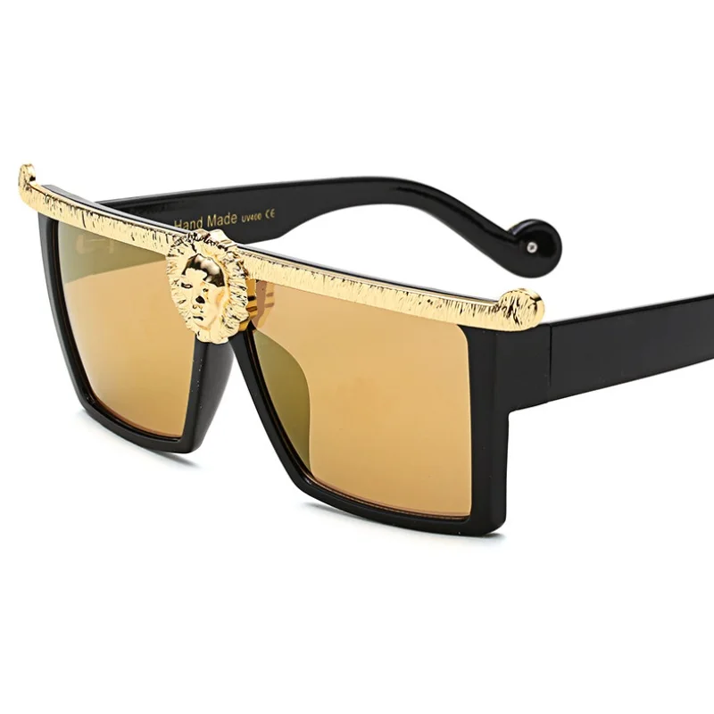 Retro Fashion Luxury Lioness Sunglasses For Women And Men Vintage Lion Square Designer Brand Glamour Ladies Sun Glasses