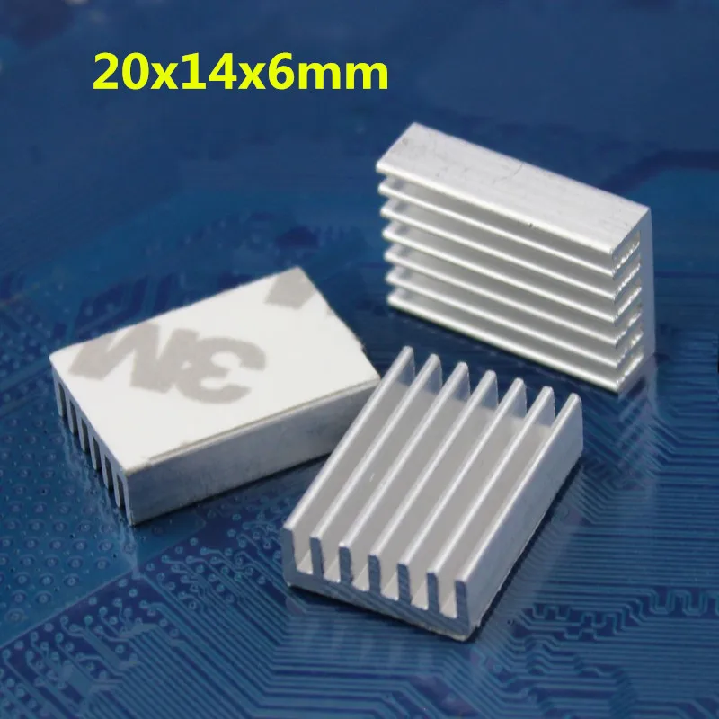 

20pcs 20x14x6mm DIY CPU Card Extruded LED Cooler Heatsink Aluminum Heat Sink