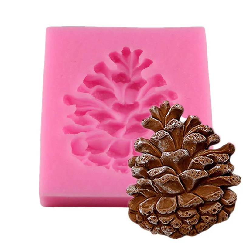 Christmas 3D Pine Cones Shape Cake Fondant Mold Candy Chocolate Silicone Molds Biscuits Mould DIY Cake Decoration Baking Tools