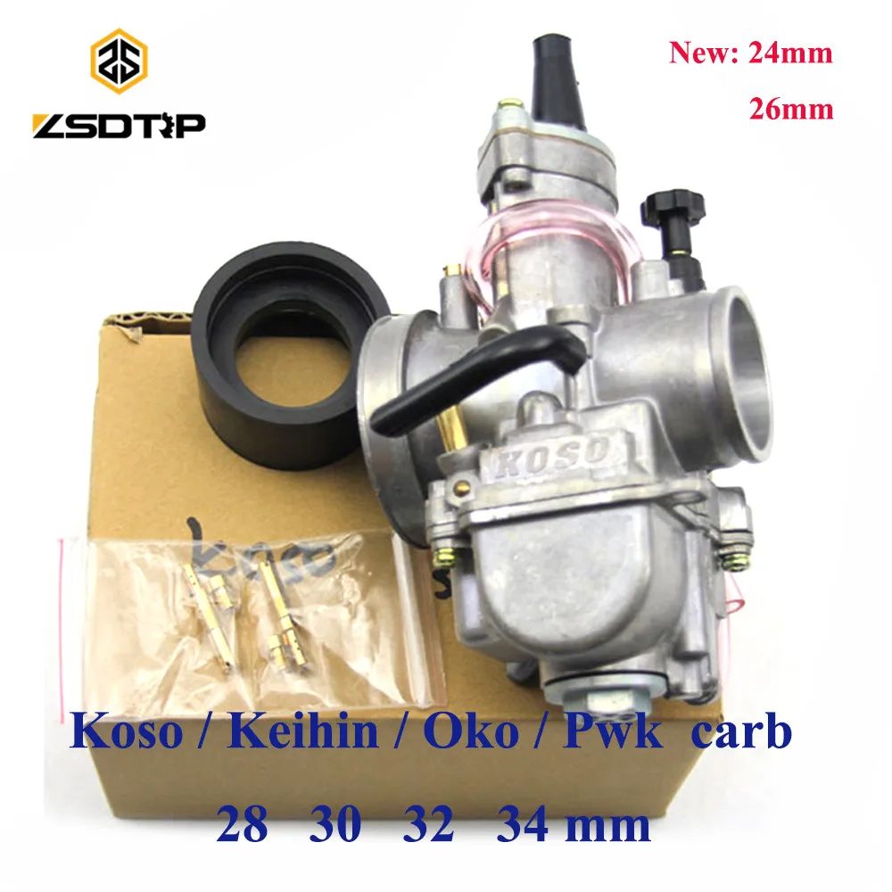 ZSDTRP Motorcycle For keihin koso pwk carburetor Carburador 21 24 26 28 30 32 34 mm with power jet fit on racing motor