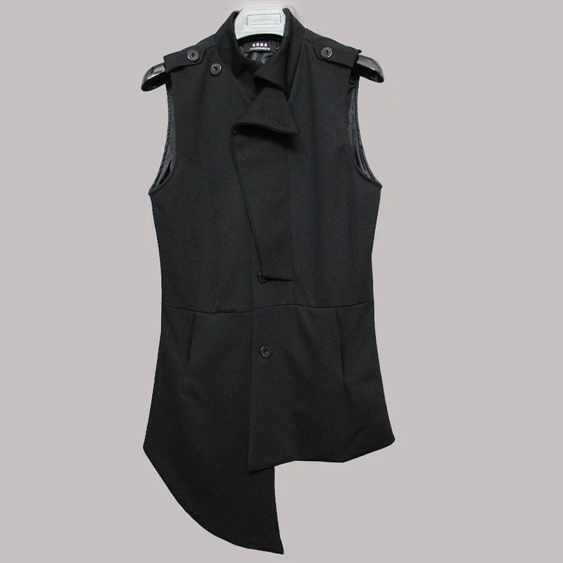 

S-6XL!!Spring and summer men's wear Korean Japanese department hair stylist slim in the long trench coat men's teenage waistcoat