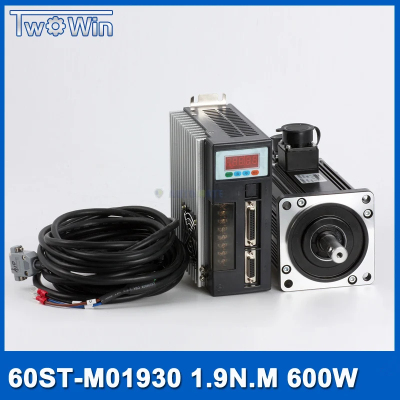 

Servo motor sets 60ST-M01930 600W AC SERVO MOTOR 0.6KW 3.5A 1.91N.M 3000RPM & Matched SERVO DRIVE