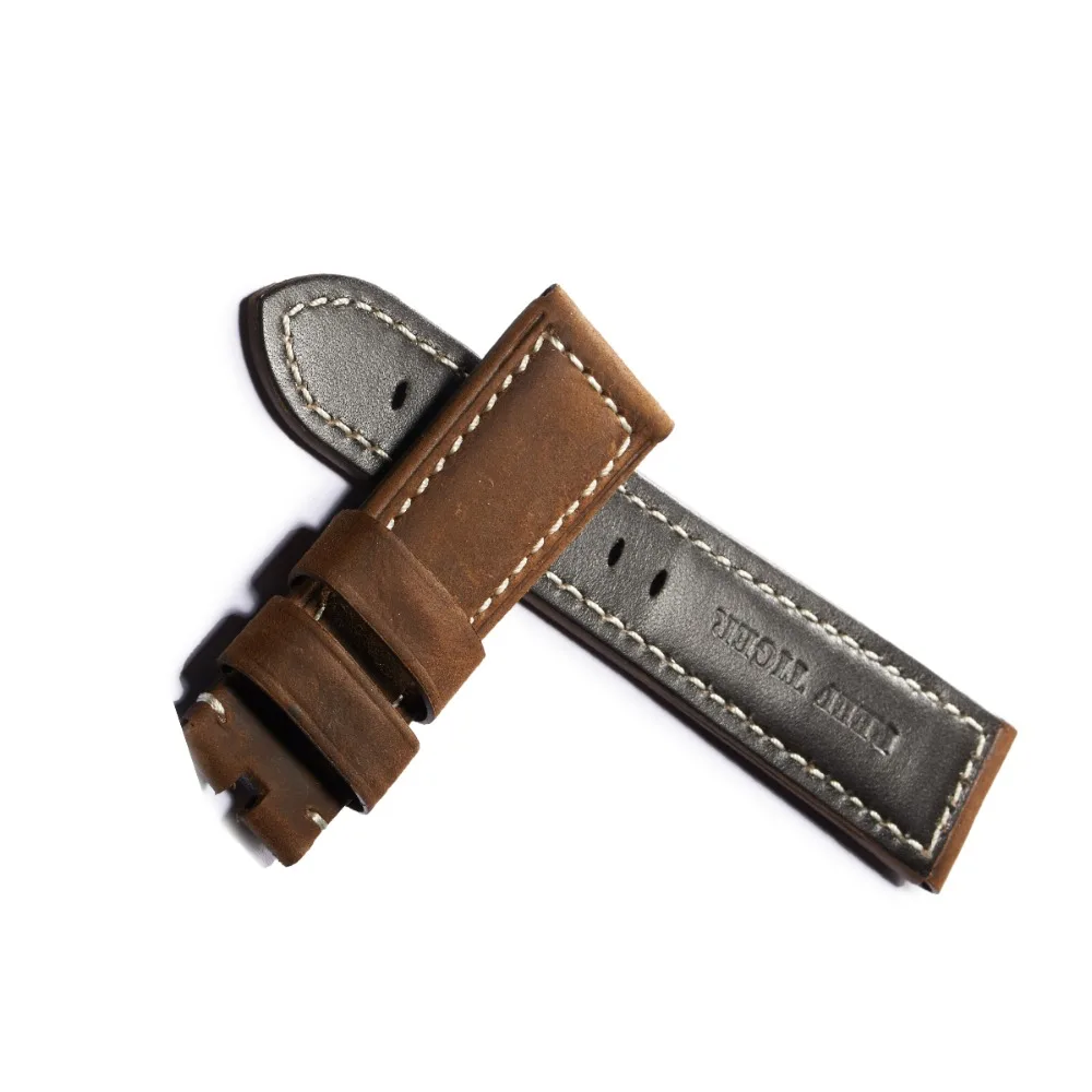 Reef Tiger/RT Mens Black Brown Leather Watch Strap with Buckle for Sport Watches Watch Band for Men RGA3503 RGA3532