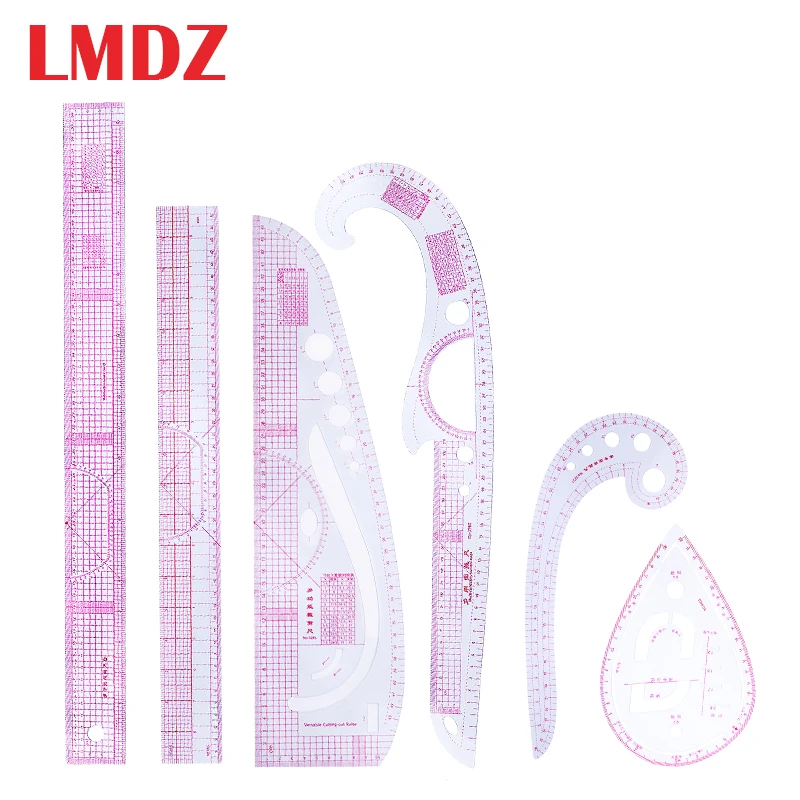 

LMDZ 6Pcs Cutting Craft Scale Ruler Drawing Ruler Plastic Patchwork Craft Quilting Ruler Cutting Rulers DIY Home Sewing Tools