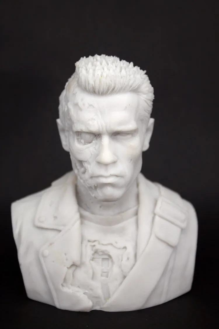 

T800 Metal Skeleton Battle Damage version Arnold Bust Statue Blank Model for DIY Paint